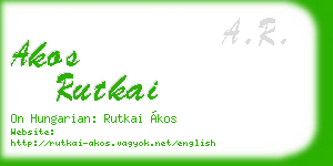 akos rutkai business card
